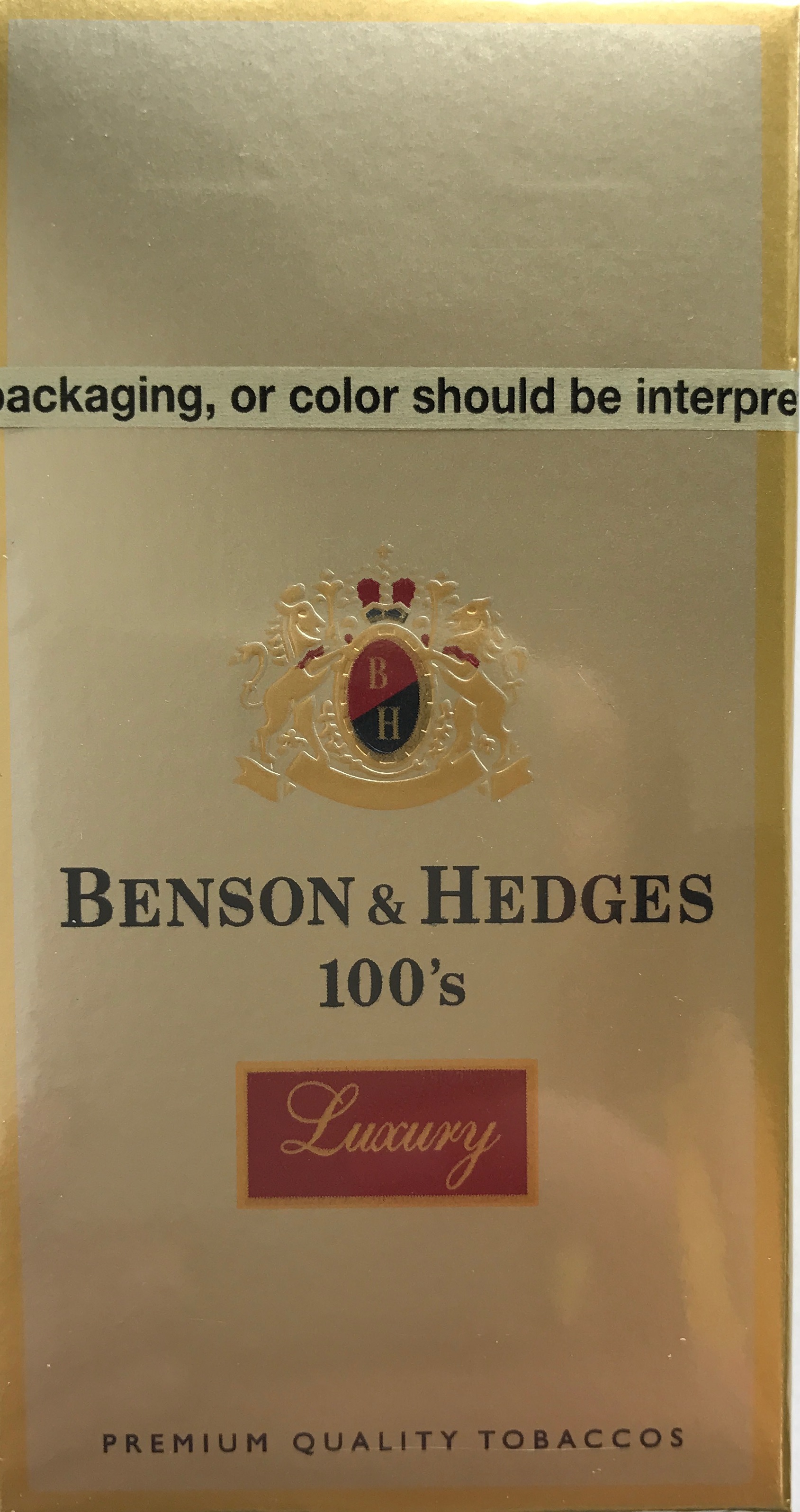 Benson & Hedges Luxury Gold Box 100 Frank Silva & Sons